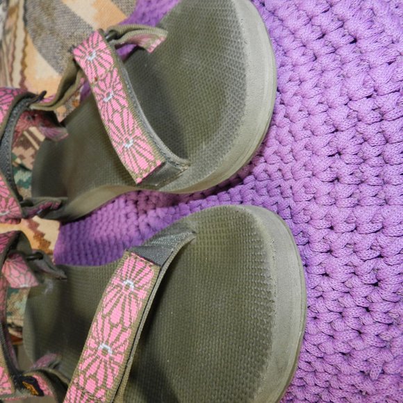 Teva Womens Original Universal Floral Strap Velcro Sandals Size 11 Inches Long - Picture 4 of 9